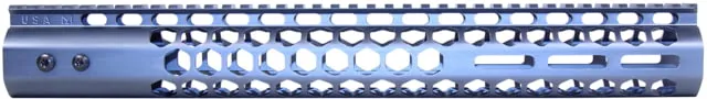 Guntec USA Honeycomb M-LOK Free Floating Handguard With Monolithic Top Rail 15in Anodized Grey