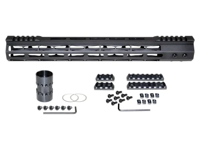 Presma AR-10 LR 308 Super Light M-LOK Series Free Float Handguards with Partial Top Rail 15in DPMS Low Profile Black
