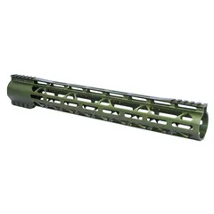Guntec USA AR-308 15 AIR-LOK Series M-LOK Compression Free Floating Handguard With Monolithic Top Rail Gen 2 Anodized Green