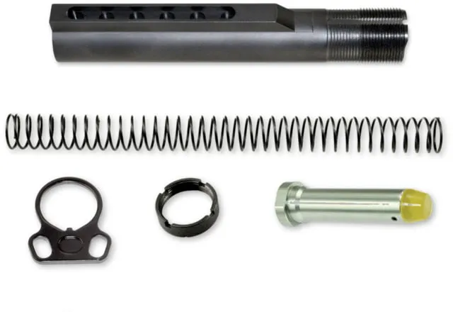 Presma AR15 Mil-Spec Buffer Tube Kit w/ Dual Sling End Plate Black