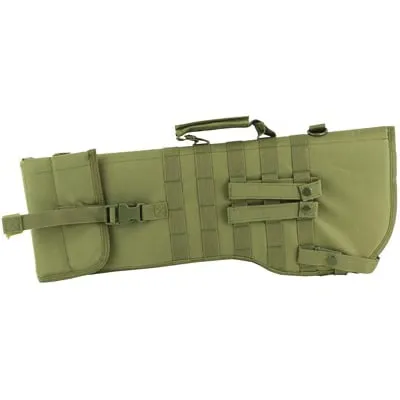 NCSTAR 22" Rifle Scabbard w/ Six Metal D-Ring locations & Padded Shoulder Sling, Green Nylon
