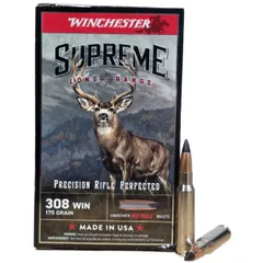 Winchester Supreme Long Range 308 Win 175gr BC Max (BCMX) Ammo, 20 Rounds