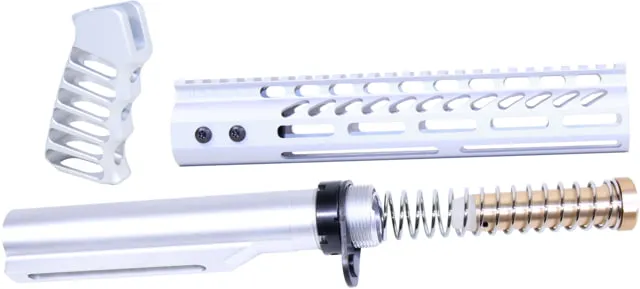 Guntec USA AR-15 10in Pistol Brace Build Kit With Milspec Buffer Tube Anodized Clear