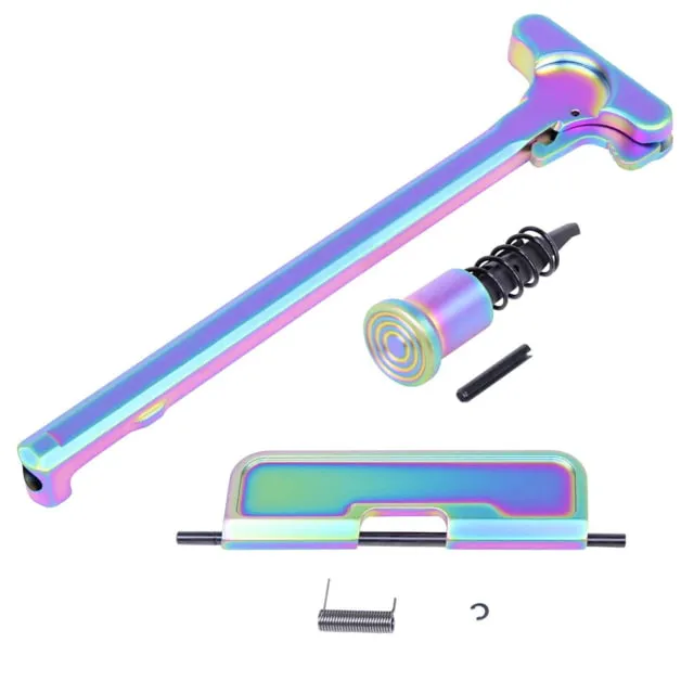 Guntec USA AR-15 Upper Receiver Assembly Kit Matte Rainbow PVD Coated