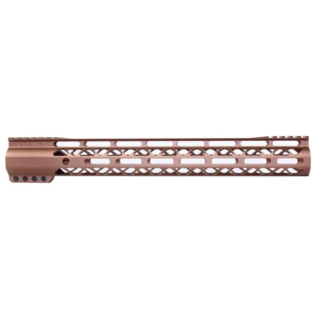 Guntec USA AIR-LOK Series M-LOK Compression Gen 2 Free Floating Handguard w/Monolithic Top Rail 15in Bronze