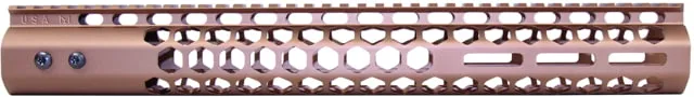 Guntec USA Honeycomb M-LOK Free Floating Handguard With Monolithic Top Rail 15in Anodized Bronze