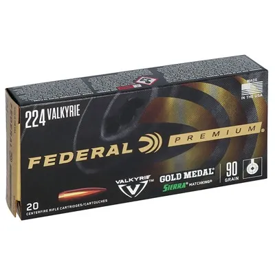 Gold Medal HPBT 224 Valkyrie 90gr Sierra Matchking BTHP 20/Box