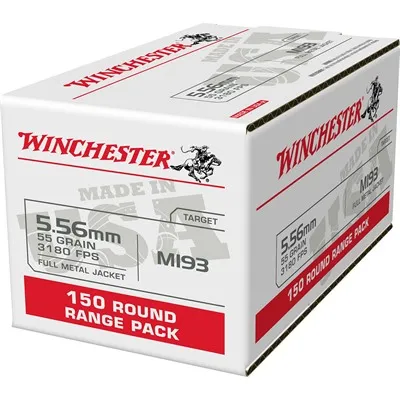 USA White Box 5.56mm NATO 55gr Full Metal Jacket 150/Box
