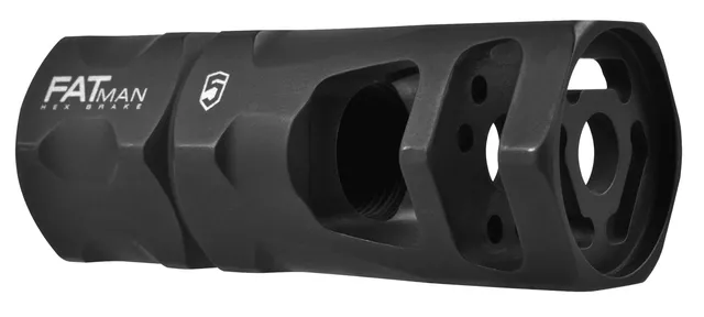 Phase 5 FATman 5/8-24 Hex Muzzle Brake, .308 Win/7.62x51mm/.300 Blackout, Parkerized Black