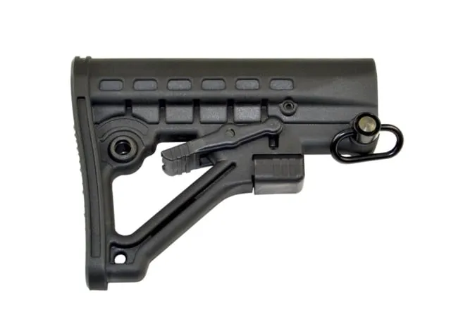 Sniper AR-15 Adjustable Buttstock Commercial Spec QR Sling Swivel Adapter Polymer Black