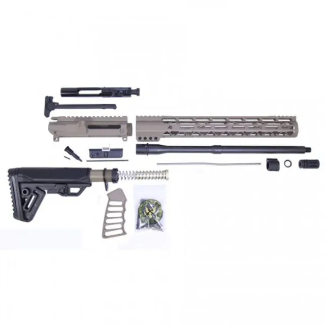 Guntec USA AR-15 Complete 5.56 Upper Receiver w/o Lower Parts Kit N.4 15in Air-Lok M-LOK Handguard MLS Gen 2 Stock Assembly Carbine Length .750 Gas