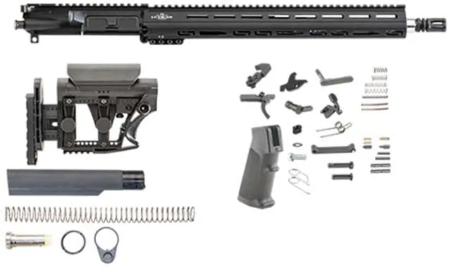 Luth-AR 16 in Bull Rifle Kit Minus Lower Receiver w/Fixed Stock M-LOK Black Carbine