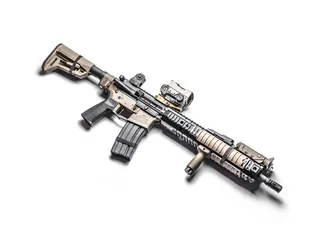 PSA 14.5-inch Quad Rail on an FDE Aero M4E1 Lower