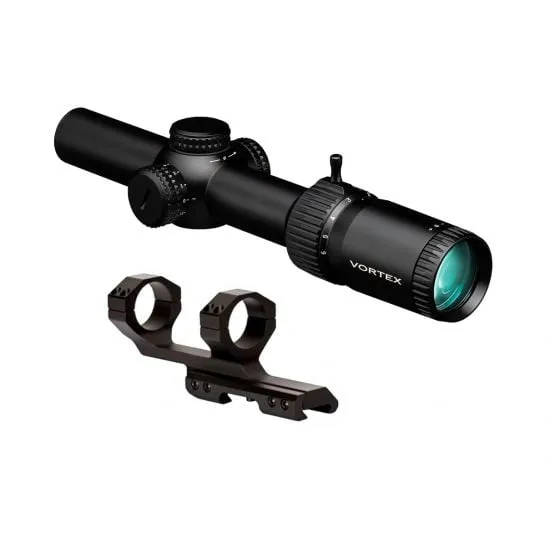Vortex Strike Eagle 1-6x24 Gen 2 Riflescope with AR-BDC3 Reticle & Vortex Sport Cantilever 30mm Ring Mount, 2" Offset