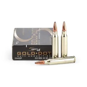 Speer 24445SP Gold Dot LE Duty 223 Remington 62 GR Soft Point, 100 Rounds