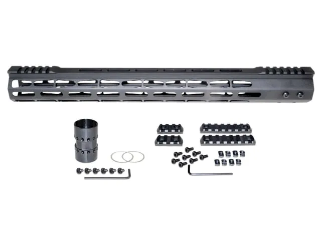 Presma AR-10 LR 308 Super Light M-LOK Series Free Float Handguards with Partial Top Rail 17in DPMS Low Profile Black