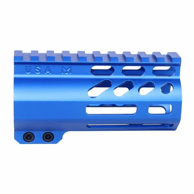 Guntec USA AirLok Series M-LOK Compression Free Floating Handguard w/Monolithic Top Rail 4in Blue