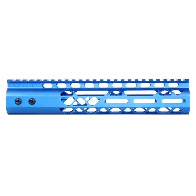 Guntec USA Air Lite M-LOK Free Floating Handguard w/Monolithic Top Rail 10in Blue