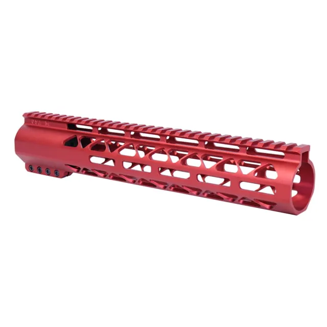 Guntec USA 12in AIR-LOK Series M-LOK Compression Free Floating Handguard With Monolithic Top Rail .308 Cal Anodized Red