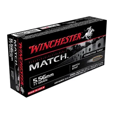 Match 5.56mm NATO 77gr Boat Tail Hollow Point 20/Box