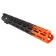 Tiger Rock AR-15 Angle Cut Clamp On M-LOK 15in Handguard Black Base Cerakote Gradient Organge Medium