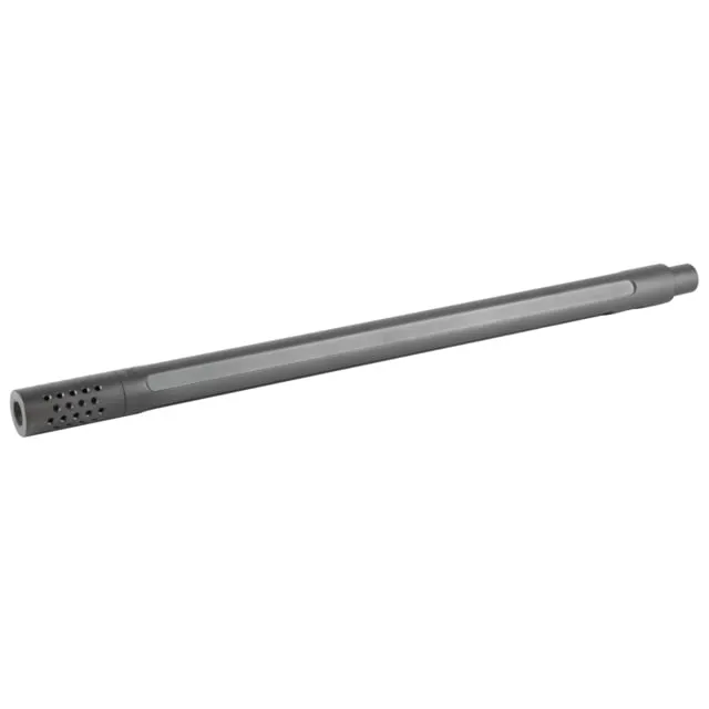 True Precision Rimfire Barrel 22LR Fluted Bull Profile Threaded Multi-Port Compensator Fits DLC Finish Black