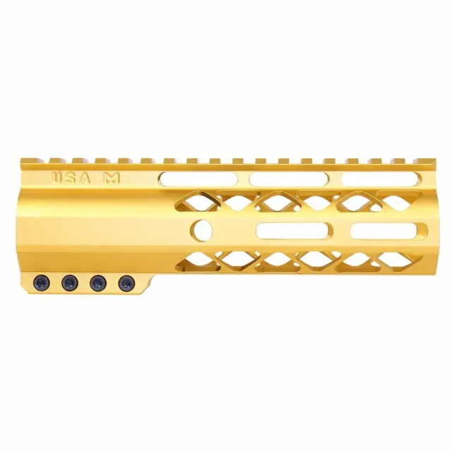 Guntec USA AirLok Series M-LOK Compression Free Floating Handguard w/Monolithic Top Rail 7in Gold