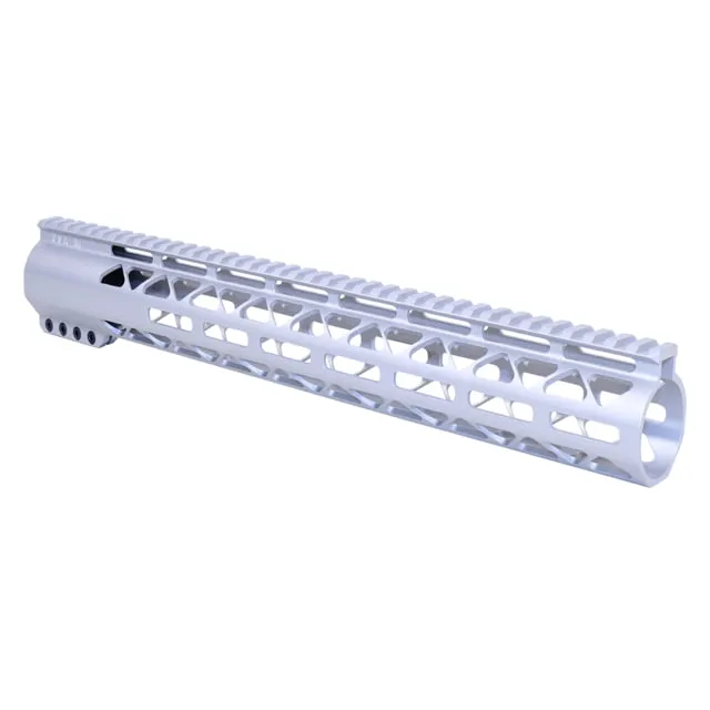 Guntec USA 15in AIR-LOK Series M-LOK Compression Free Floating Handguard With Monolithic Top Rail .308 Cal Anodized Clear
