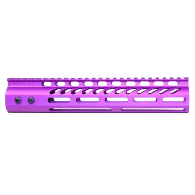 Guntec USA Ultra Lightweight Thin M-LOK System Free Floating Handguard w/Monolithic Top Rail 10in Purple