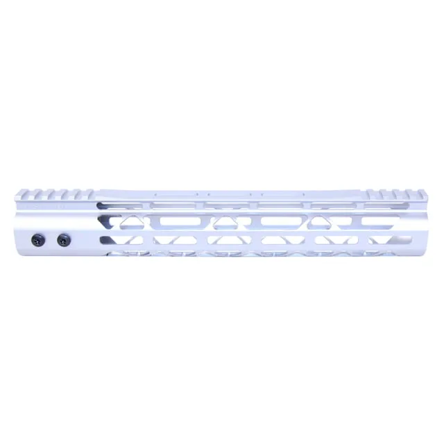 Guntec USA MOD LITE Skeletonized Series M-LOK Free Floating Handguard With Monolithic Top Rai Anodized Clear 12in
