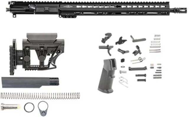 Luth-AR 16 in Light Weight 1-7 kit minus Lower Receiver w/coll. Stock KeyMod Black Carbine