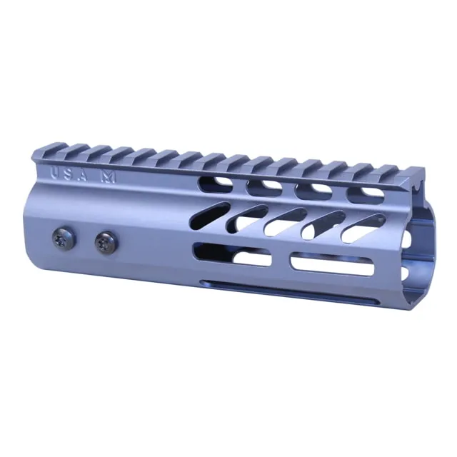 Guntec USA 6" Ultra Lightweight Thin M-LOK Free Floating Handguard w/ Monolithic Top Rail Anodized Grey