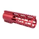 Guntec USA 7in .308 Caliber AIR-LOK Series M-LOK Compression Free Floating Handguard With Monolithic Top Rail Anodized Red