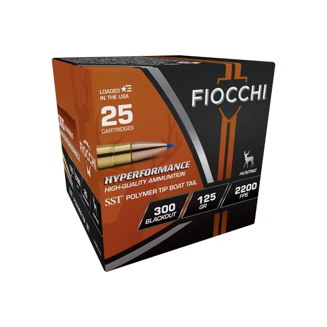 Fiocchi Hyperformance .300 Blackout 125gr SST Ammo, 25 rd