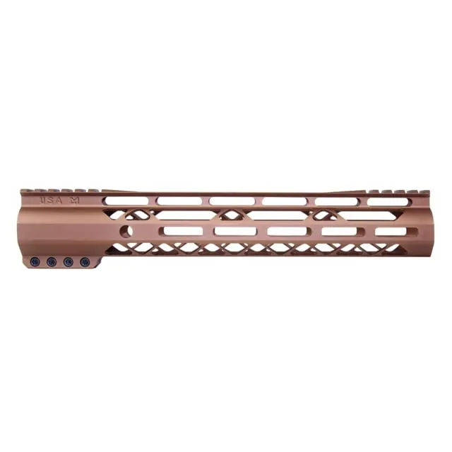 Guntec USA AIR-LOK Series M-LOK Compression Gen 2 Free Floating Handguard w/Monolithic Top Rail 12in Bronze