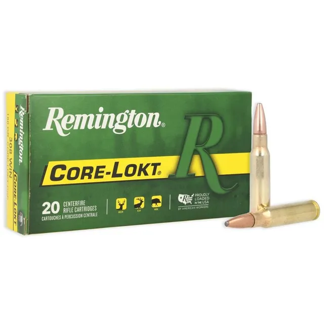 Remington Core-Lokt .308 Win Ammo 180 Grain PSP, 20rds
