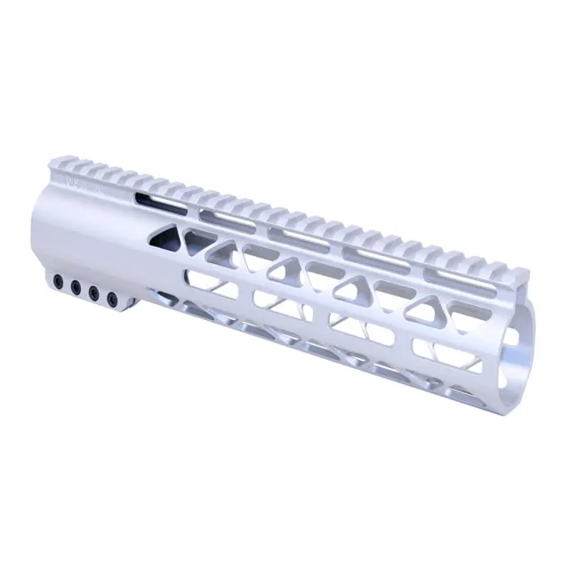 Guntec USA 10in AIR-LOK Series M-LOK Compression Free Floating Handguard With Monolithic Top Rail .308 Cal Anodized Clear