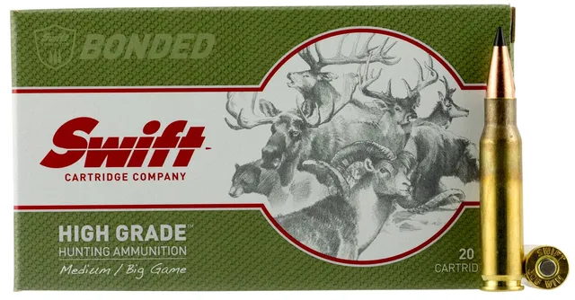 Swift Bullet Company Scirocco 150 gr Spitzer Boat Tail .308 Win Ammo, 20/box