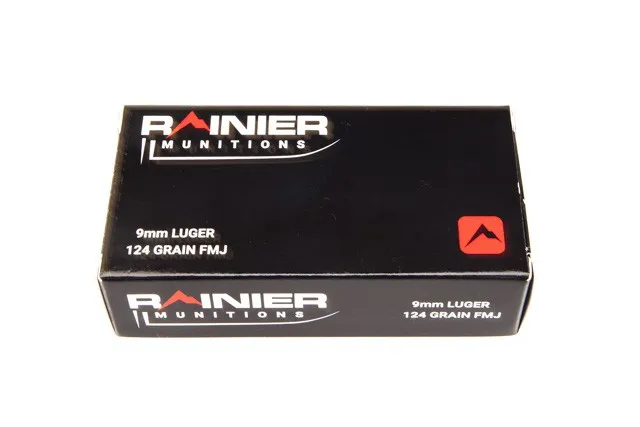 Rainier Munitions 9mm 124gr Factory New 50 Rd Box