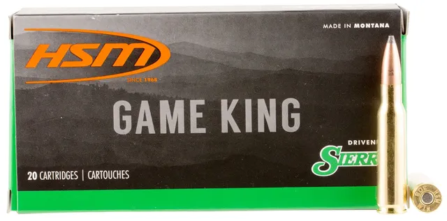 HSM Ammunition Game King 150 gr Spitzer Boat Tail .308 Win Ammo, 20/box