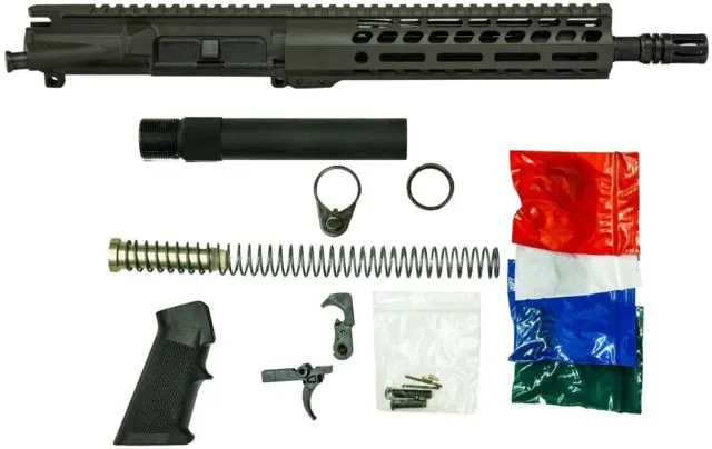 Ghost Firearms Upper Receiver Pistol Lower Parts Kit .300 Blackout 10.5in Pistol Moly Barrel 1-8 Twist 9in M-LOK Free Float Hand Guard A2 Flash Hider