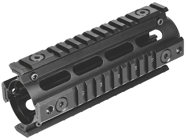 NcStar 6.5" AR-15/M4 Carbine Length Quad Rail Handguard, Hardcoat Anodized Black