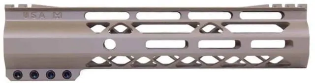 Guntec USA AR-15 9in Air-Lok Series M-LOK Compression Free Floating Handguard w/ Monolithic Top Rail Gen 2 Flat Dark Earth