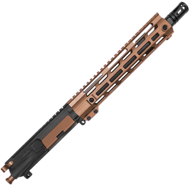 XTS Complete Upper Receiver w/o BCG AR-15 300 BO 19.5in 10.5in Pistol 1-8 Twist 5/8x24 Thread M-LOK Bird Cage Black Nitride Finish Bronze