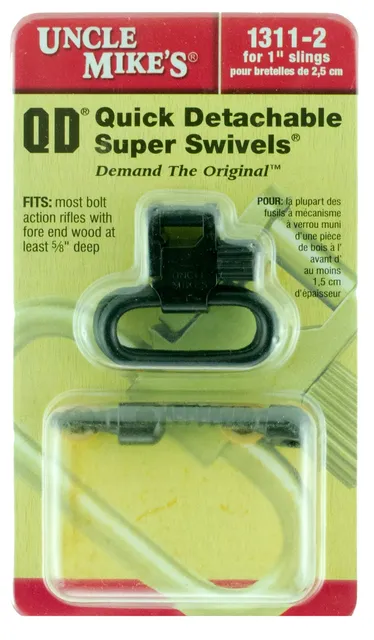 Uncle Mike's 1.25" Quick Detach Wood Screw Type Sling Swivel, Blue