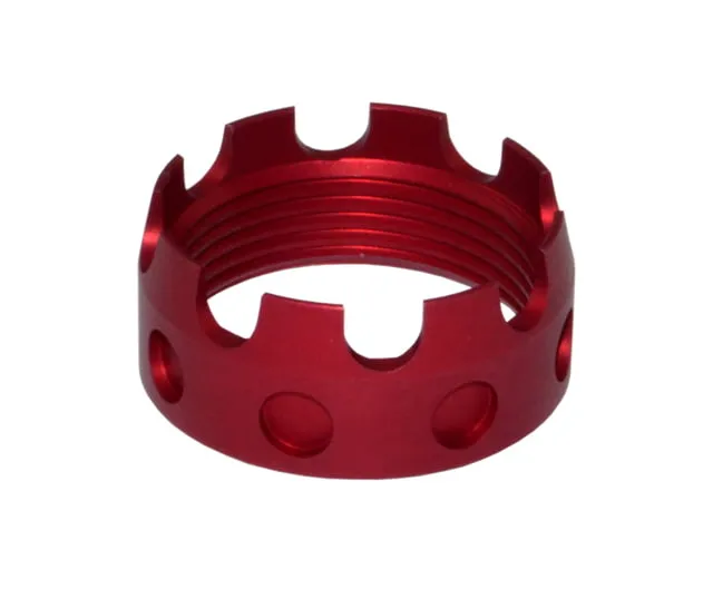 Presma Aluminum Castle Nut for .223/5.56/.308 Buffer Tube Receiver End Plates Red