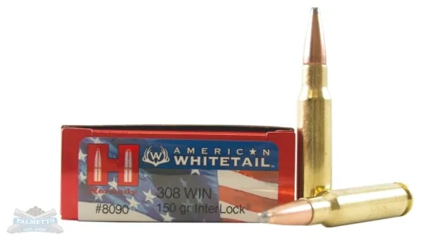 Hornady 308 Win 150gr Interlock American Whitetail Ammunition 20rds -8090