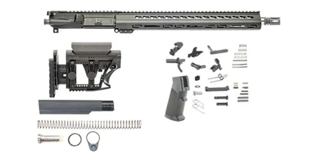 Luth-AR Bull Rifle Kit Minus Lower Receiver w/ Collapsible Stock .223 26in 16in Bull Carbine 1x9 1/2x28 Picatinny KeyMod A2 Anodized Manganese