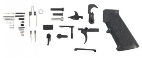 Guntec USA AR-15 Complete Lower Parts Kit w/A2 Pistol Grip Black