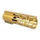 Guntec USA 7in .308 Caliber AIR-LOK Series M-LOK Compression Free Floating Handguard With Monolithic Top Rail Anodized Gold